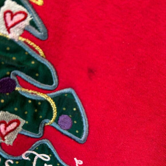 Great American Christmas Sweatshirt Womens XL Red Tree Embroidered Vtg Grandma - Picture 3 of 8